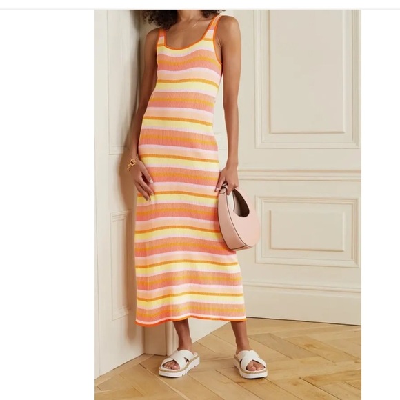 SOLID & STRIPED The Kimberly Striped Ribbed-Knit Maxi Dress - Picture 1 of 6